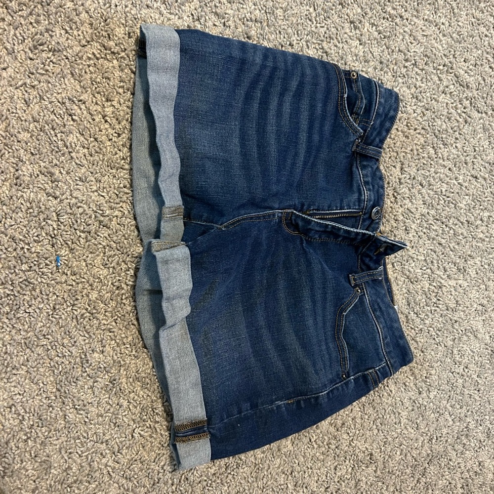 Time and Tru Blue Jean Shorts with Cuffed Hem